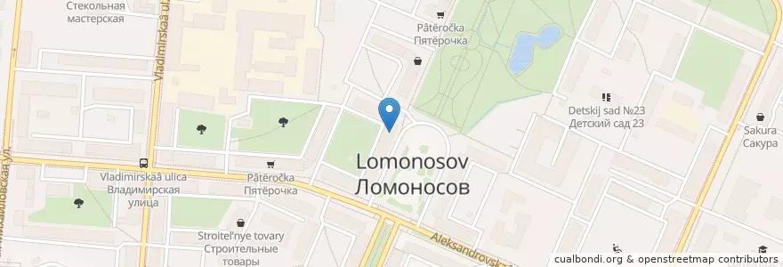 Mapa de ubicacion de Neo Burger en Russland, Föderationskreis Nordwest, Oblast Leningrad, Sankt Petersburg, Rajon Petrodworez, Lomonossow.
