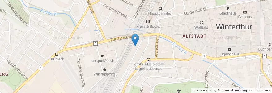 Mapa de ubicacion de Bolero en Schweiz/Suisse/Svizzera/Svizra, Zürich, Bezirk Winterthur, Winterthur.