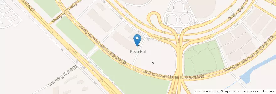 Mapa de ubicacion de Pizza Hut en 中国, 河南省, 鄭州市, 金水区, 如意湖街道.