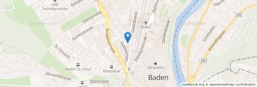 Mapa de ubicacion de My Post 24 en Suisse, Argovie, Bezirk Baden, Baden.