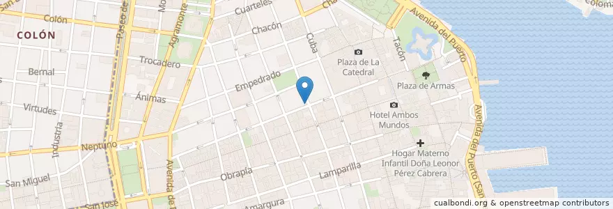 Mapa de ubicacion de Bar Bilbao en کوبا, La Habana, La Habana Vieja.