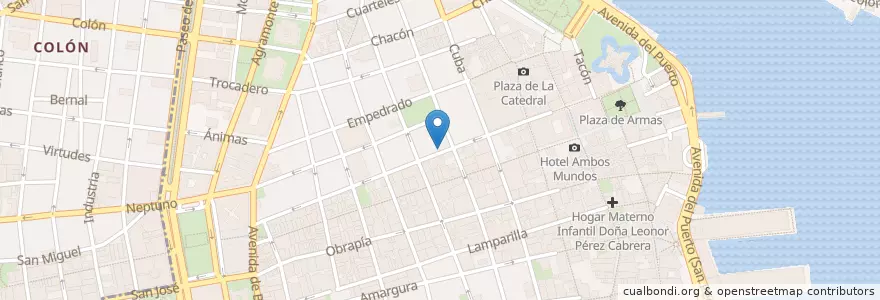 Mapa de ubicacion de Sargadelos en Cuba, La Habana, La Habana Vieja.