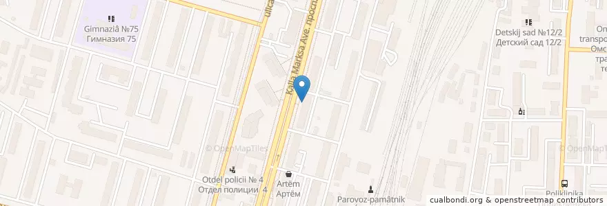 Mapa de ubicacion de Абсолют Банк en Russland, Föderationskreis Sibirien, Oblast Omsk, Омский Район, Городской Округ Омск.