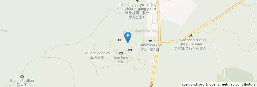 Mapa de ubicacion de 一号公厕 en 中国, 浙江省, 杭州市, 西湖区, 西湖街道.