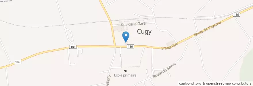 Mapa de ubicacion de Restaurant de la gare en Швейцария, Фрибур, District De La Broye, Cugy (Fr).