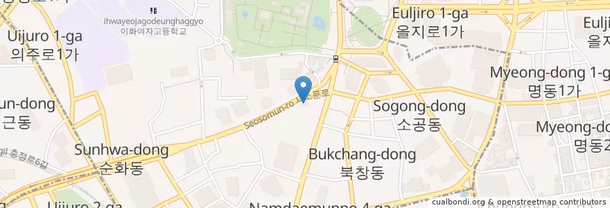 Mapa de ubicacion de 버거킹 광화문점 en Südkorea, Seoul, 소공동.