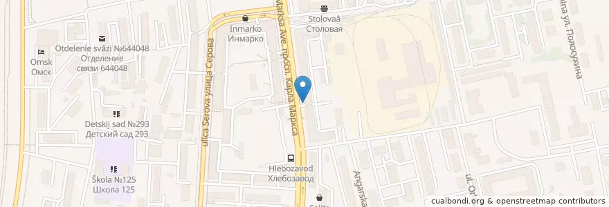 Mapa de ubicacion de Семейная en Russie, District Fédéral Sibérien, Oblast D'Omsk, Омский Район, Городской Округ Омск.