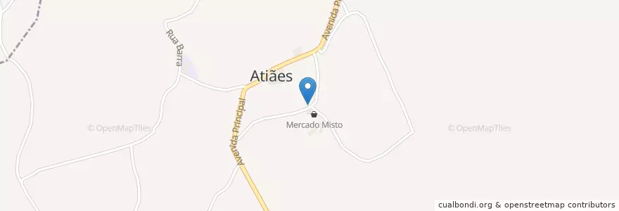 Mapa de ubicacion de Atiães en Portugal, North, Cávado, Braga, Vila Verde, Atiães.