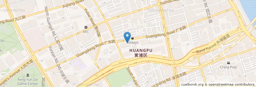 Mapa de ubicacion de ICBC en China, Shanghai, Huangpu District.