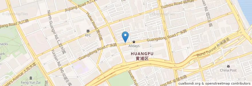 Mapa de ubicacion de Xin Ke Lai en China, Shanghai, Huangpu.