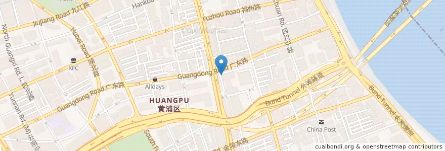 Mapa de ubicacion de Pacific Coffee en چین, شانگهای, منطقه هوانگ‌پو، شانگهای.