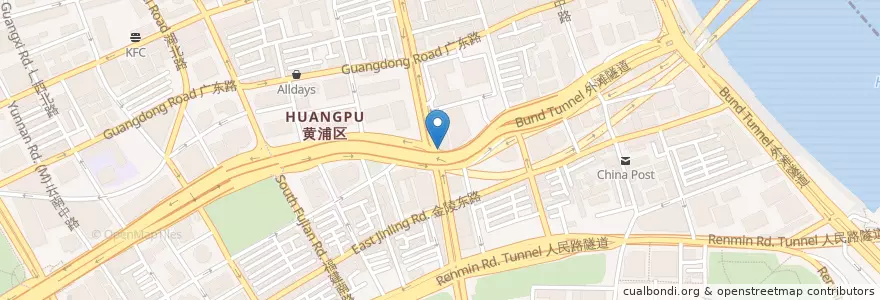 Mapa de ubicacion de LBX Pharmacy en چین, شانگهای, منطقه هوانگ‌پو، شانگهای.
