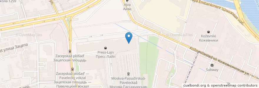 Mapa de ubicacion de Кофе Хауз en Rússia, Distrito Federal Central, Москва, Центральный Административный Округ, Район Замоскворечье.