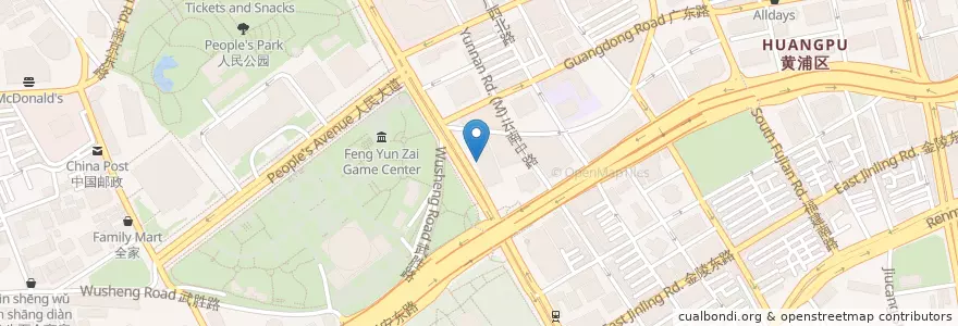 Mapa de ubicacion de Fresco Cafe  en چین, شانگهای, منطقه هوانگ‌پو، شانگهای.