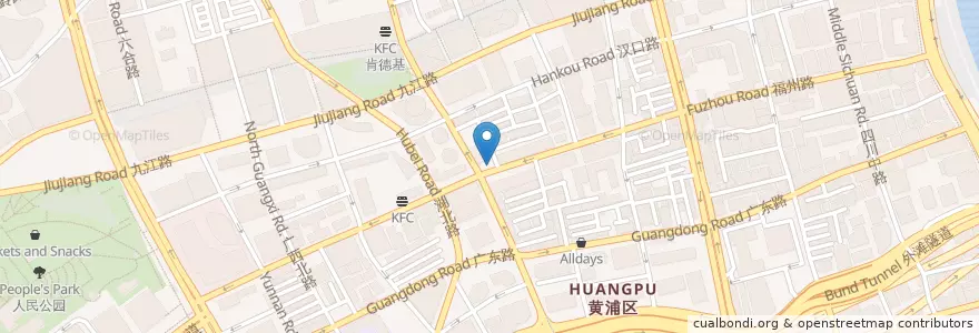 Mapa de ubicacion de Cafe Begonia en 중국, 상하이, 황푸구.