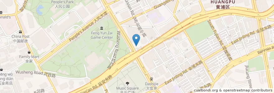 Mapa de ubicacion de Bank of China en China, Shanghai, Huangpu.