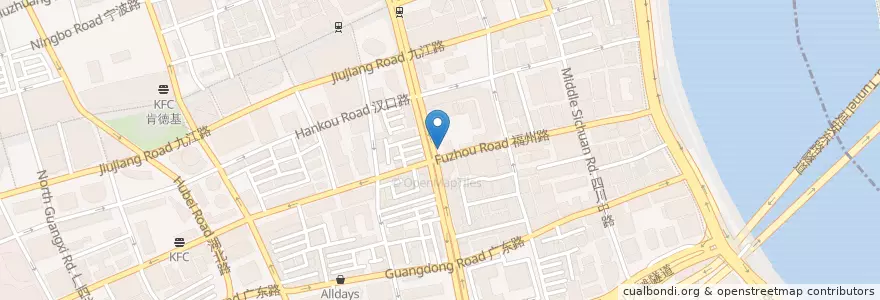 Mapa de ubicacion de Waitan Restaurant en چین, شانگهای, منطقه هوانگ‌پو، شانگهای.