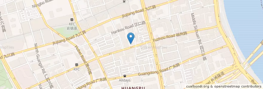 Mapa de ubicacion de CGB en China, Shanghai, Huangpu District.