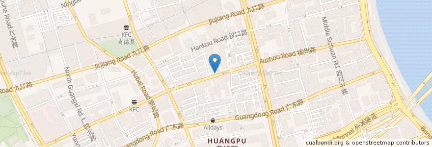 Mapa de ubicacion de One More Cup en 중국, 상하이, 황푸구.