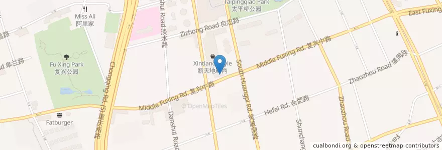 Mapa de ubicacion de China Construction Bank en China, Xangai, Huangpu.