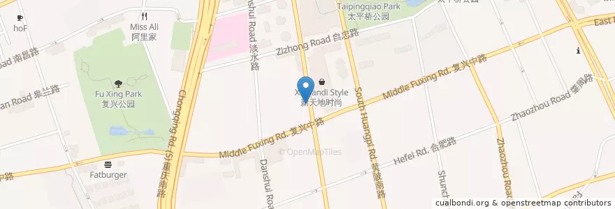 Mapa de ubicacion de Blondes  en 中国, 上海市, 黄浦区.