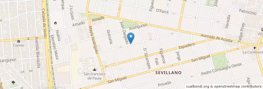 Mapa de ubicacion de Freyre Andrade y Juan Delgado en 古巴, La Habana, Diez De Octubre.