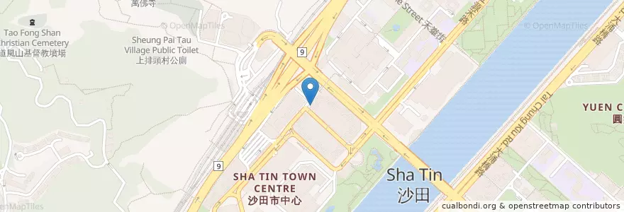 Mapa de ubicacion de 中國銀行 Bank of China en Китай, Гуандун, Гонконг, Новые Территории, 沙田區 Sha Tin District.