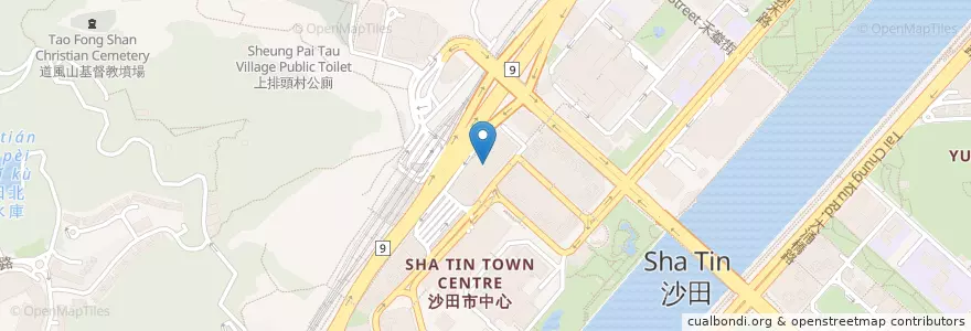 Mapa de ubicacion de 沙田廣場卓越理財中心 Shatin Plaza HSBC Premier Centre en Chine, Guangdong, Hong Kong, Nouveaux Territoires, 沙田區 Sha Tin District.