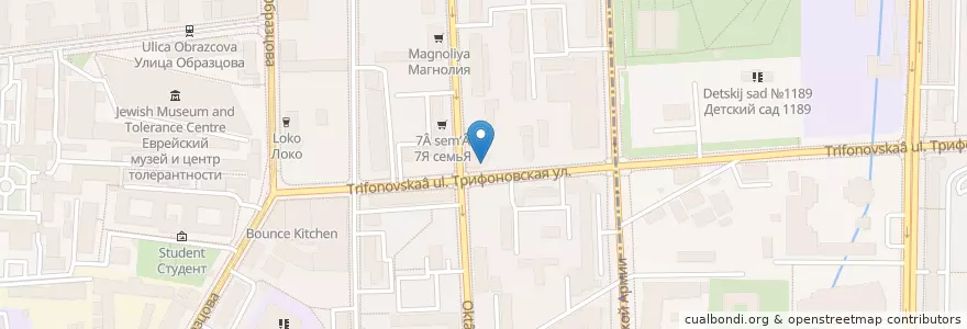 Mapa de ubicacion de Hookah Place en روسیه, Центральный Федеральный Округ, Москва, Район Марьина Роща.