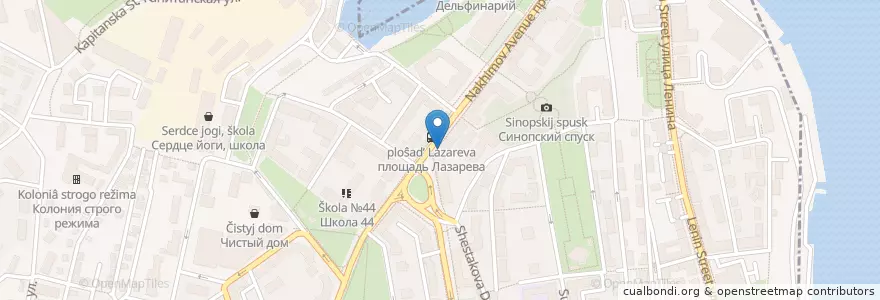 Mapa de ubicacion de Coffeeteria en Russie, District Fédéral Du Sud, Sébastopol, Севастополь, Ленинский Район, Ленинский Округ.