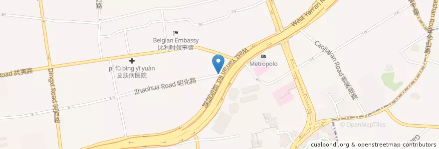 Mapa de ubicacion de Sanbao en Çin, Şanghay, Changning.