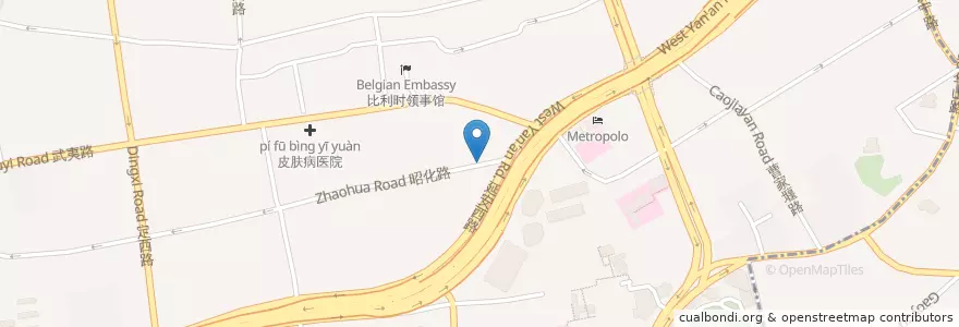 Mapa de ubicacion de JL Cafe and Lounge en 중국, 상하이, 창닝구.