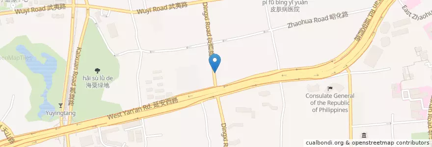Mapa de ubicacion de ABC Bank en 中国, 上海市, 長寧区.