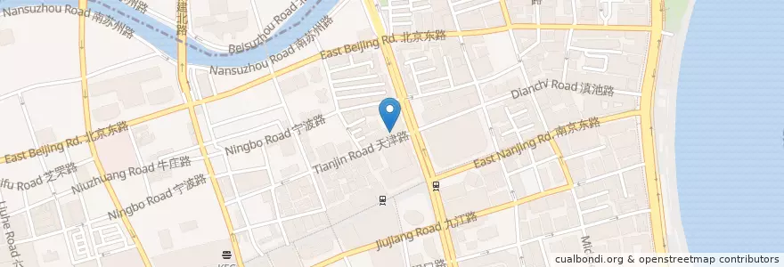 Mapa de ubicacion de Bank of Shanghai en چین, شانگهای, منطقه هوانگ‌پو، شانگهای.