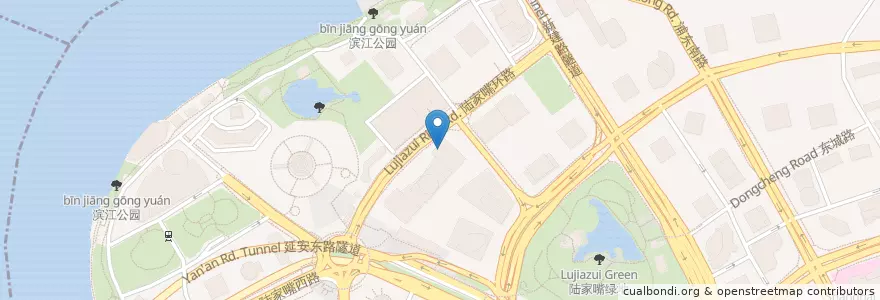 Mapa de ubicacion de Pingan Bank en 중국, 상하이, 푸둥 신구.