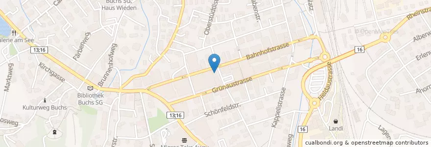 Mapa de ubicacion de Reflex Lounge-Bar en Svizzera, San Gallo, Wahlkreis Werdenberg, Buchs (Sg).