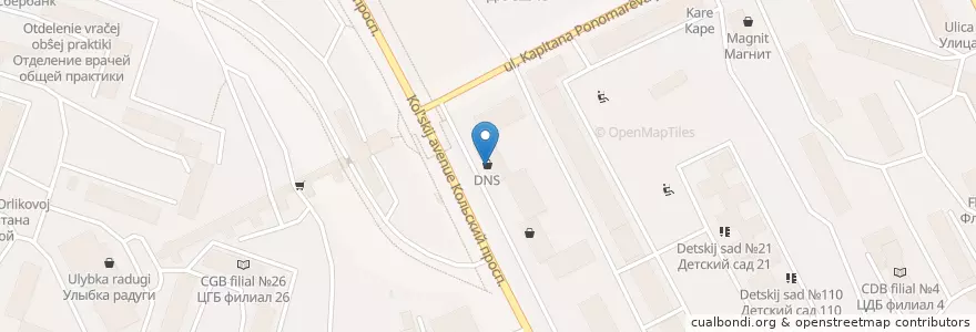 Mapa de ubicacion de Прием Батареек en روسيا, Северо-Западный Федеральный Округ, Мурманская Область, Городской Округ Мурманск.
