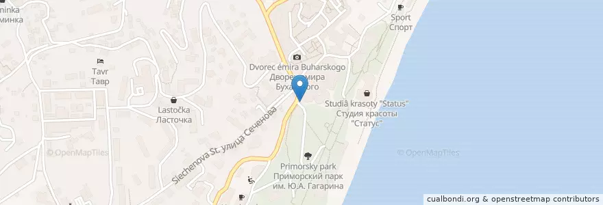Mapa de ubicacion de Крымские чебуреки en Russland, Föderationskreis Südrussland, Autonome Republik Krim, Republik Krim, Jaltaer Stadtrat, Stadtkreis Jalta.