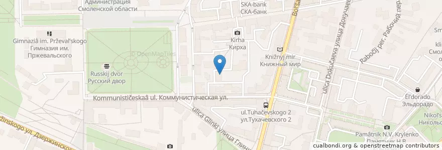 Mapa de ubicacion de Смоленскмединвест en Russie, District Fédéral Central, Oblast De Smolensk, Смоленский Район, Городской Округ Смоленск.