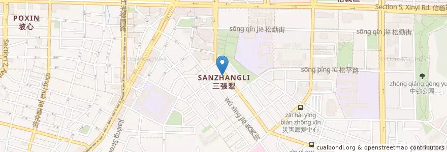 Mapa de ubicacion de 框影咖啡 en تایوان, 新北市, تایپه, 信義區.