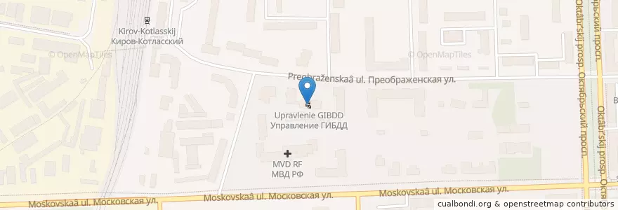 Mapa de ubicacion de Управление ГИБДД en ロシア, 沿ヴォルガ連邦管区, キーロフ州, キーロフ管区.