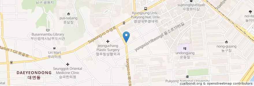 Mapa de ubicacion de self bar en 韩国/南韓, 釜山, 南區, 대연동.