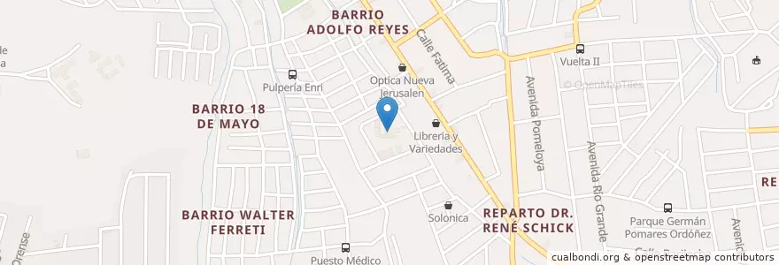 Mapa de ubicacion de Centro de Salud Carlos Rugama en ニカラグア, マナグア県, Managua (Municipio).