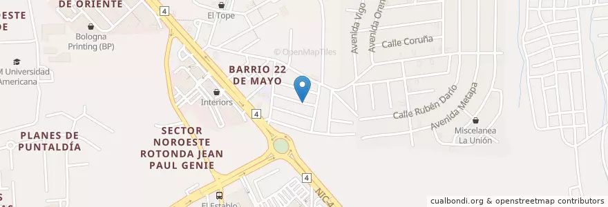 Mapa de ubicacion de Barrio 22 de Enero en Nicaragua, Departamento De Managua, Managua (Municipio).
