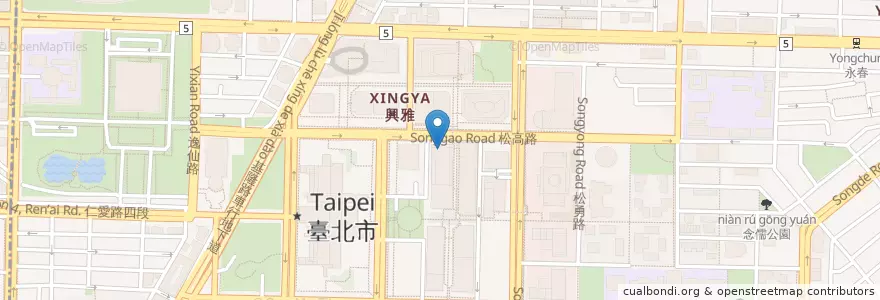 Mapa de ubicacion de 丸龜製麵 en Taiwan, Nuova Taipei, Taipei, Distretto Di Xinyi.