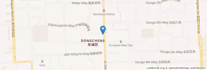 Mapa de ubicacion de ABC en China, Peking, Hebei, 东城区.