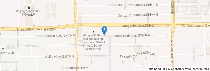 Mapa de ubicacion de Seafood en China, Beijing, Hebei, Dongcheng District.