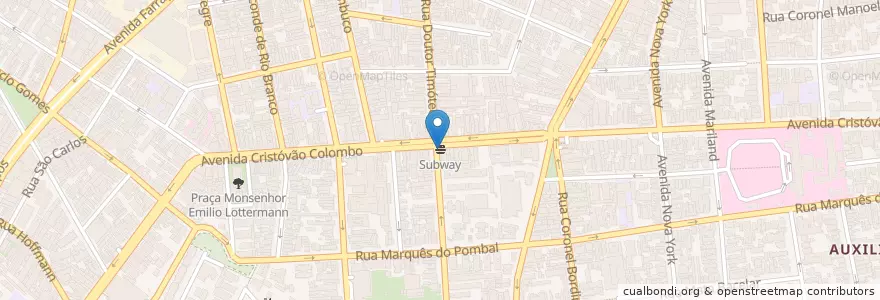 Mapa de ubicacion de Subway en Brasile, Regione Sud, Rio Grande Do Sul, Regione Metropolitana Di Porto Alegre, Região Geográfica Intermediária De Porto Alegre, Região Geográfica Imediata De Porto Alegre, Porto Alegre.