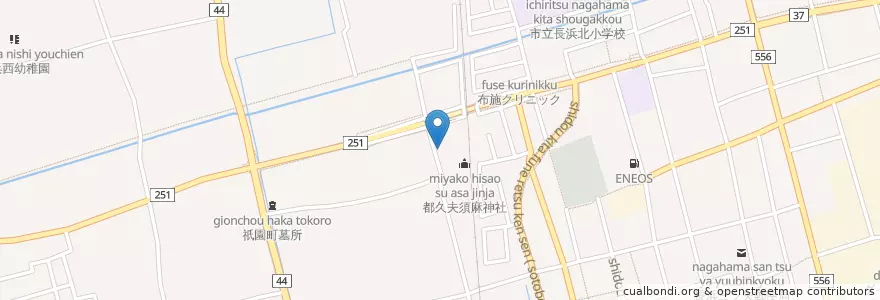 Mapa de ubicacion de 無量山帰命寺 en Japão, 滋賀県, 長浜市.