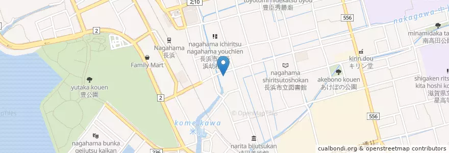 Mapa de ubicacion de 長濱浪漫ビール en Japan, 滋賀県, 長浜市.